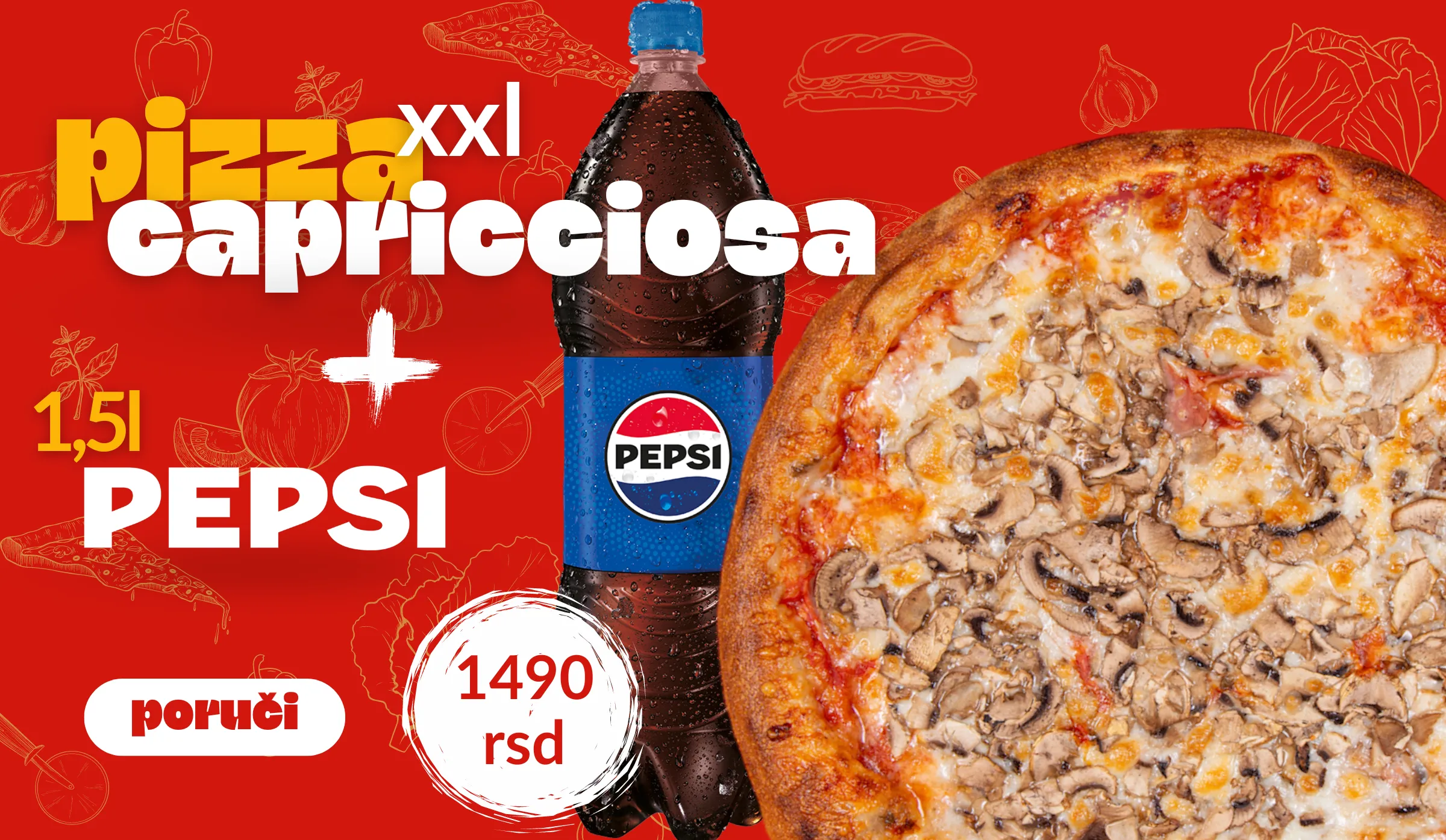 Capricciosa XXL + Pepsi 1,5L